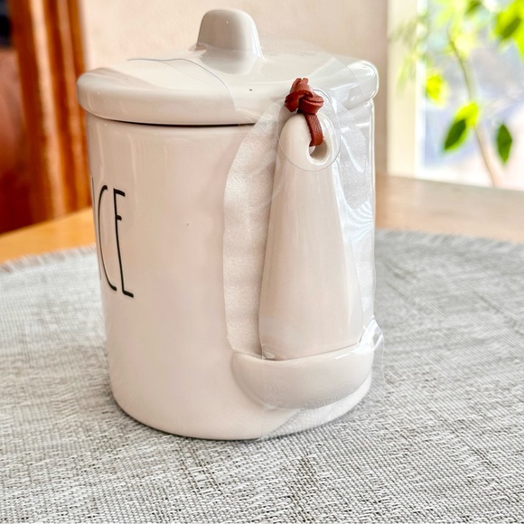 Rae Dunn SPICE Ceramic Container with Lid and Spoon NEW!!! - Picture 3 of 5